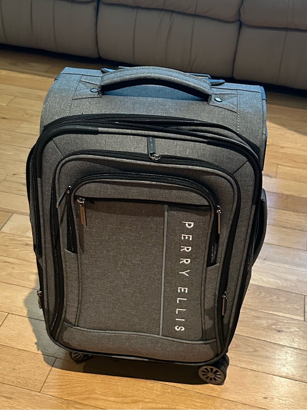 Perry Ellis Gray Carry-On Spinner Bag - Picture 5 of 5